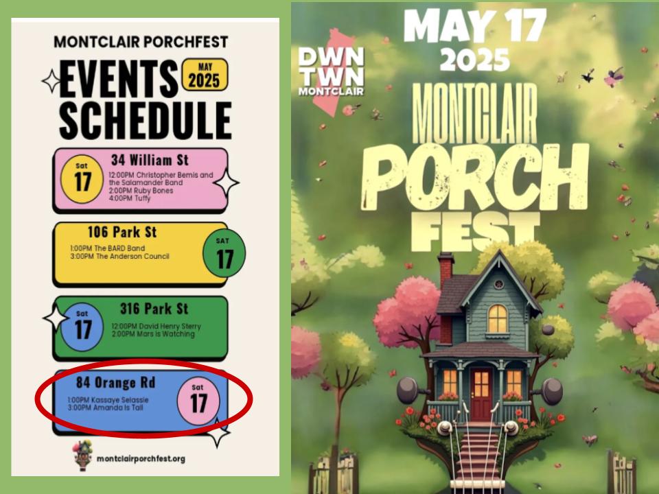 Montclair Porch Fest May 17